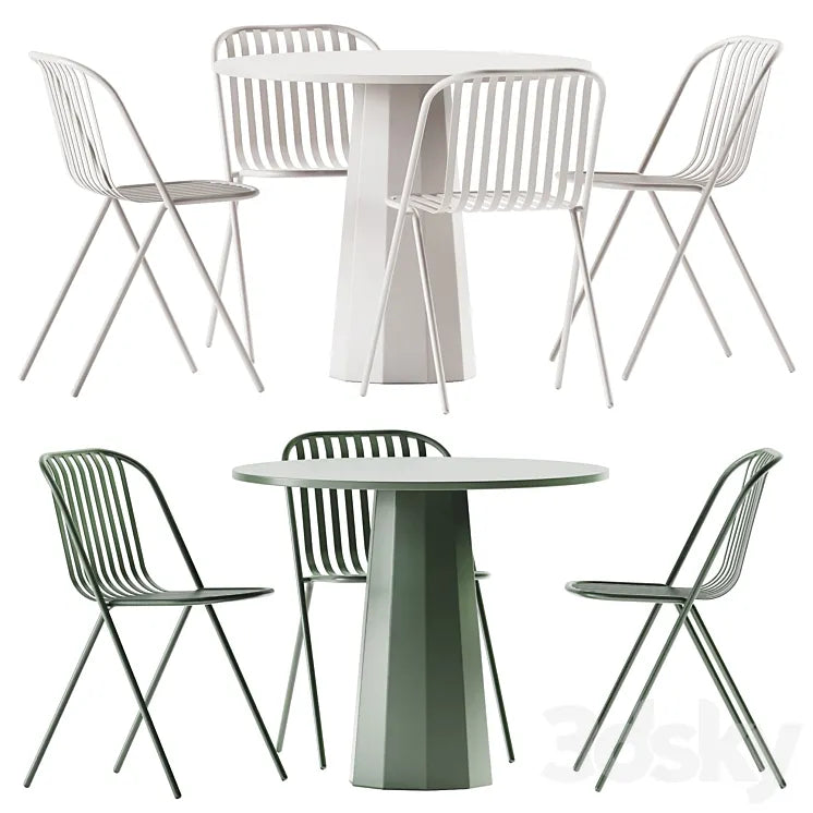 Dix Table by Connubia and Belca Chair by TUBY / Garden furniture 3DSMAX Model
