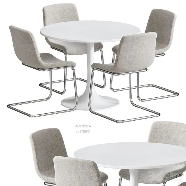 DOCKSTA LUSTEBO IKEA table and chairs 3dsMax Model