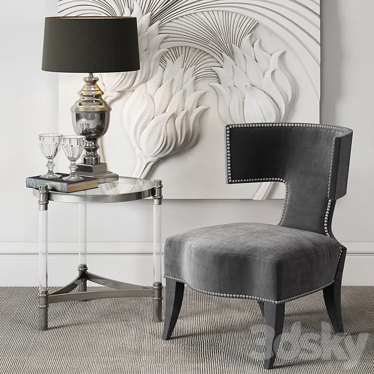 DONGHIA Klismos Upholstered Chair 3DSMAX Model