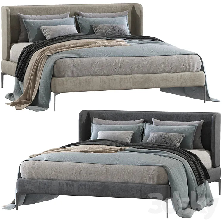 Double bed 82. 3DSMAX Model