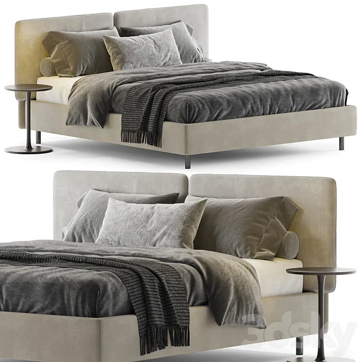 Double bed Twils FRICK ROUND 3DSMAX Model