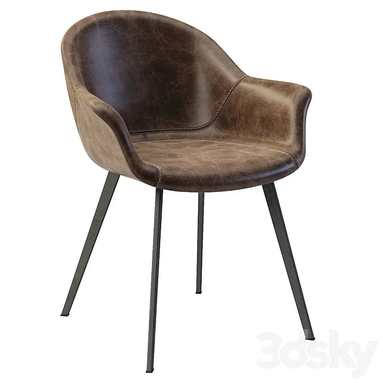 Dublin Mid-Century Modern Dining Tub Chair 3DSMAX Model
