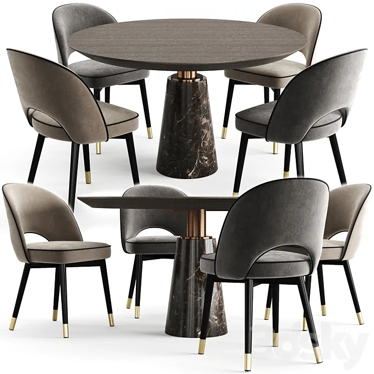 Eichholtz Dining Table Genova And Chair Cliff 3DSMAX Model