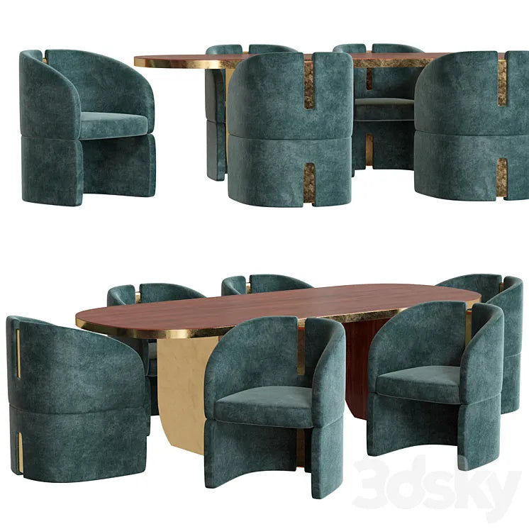 Essentialhome Ezra Dining Table Isadora Dining Chair 3DSMAX Model