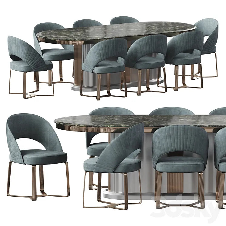 Etra dining table and chairs 3DSMAX Model