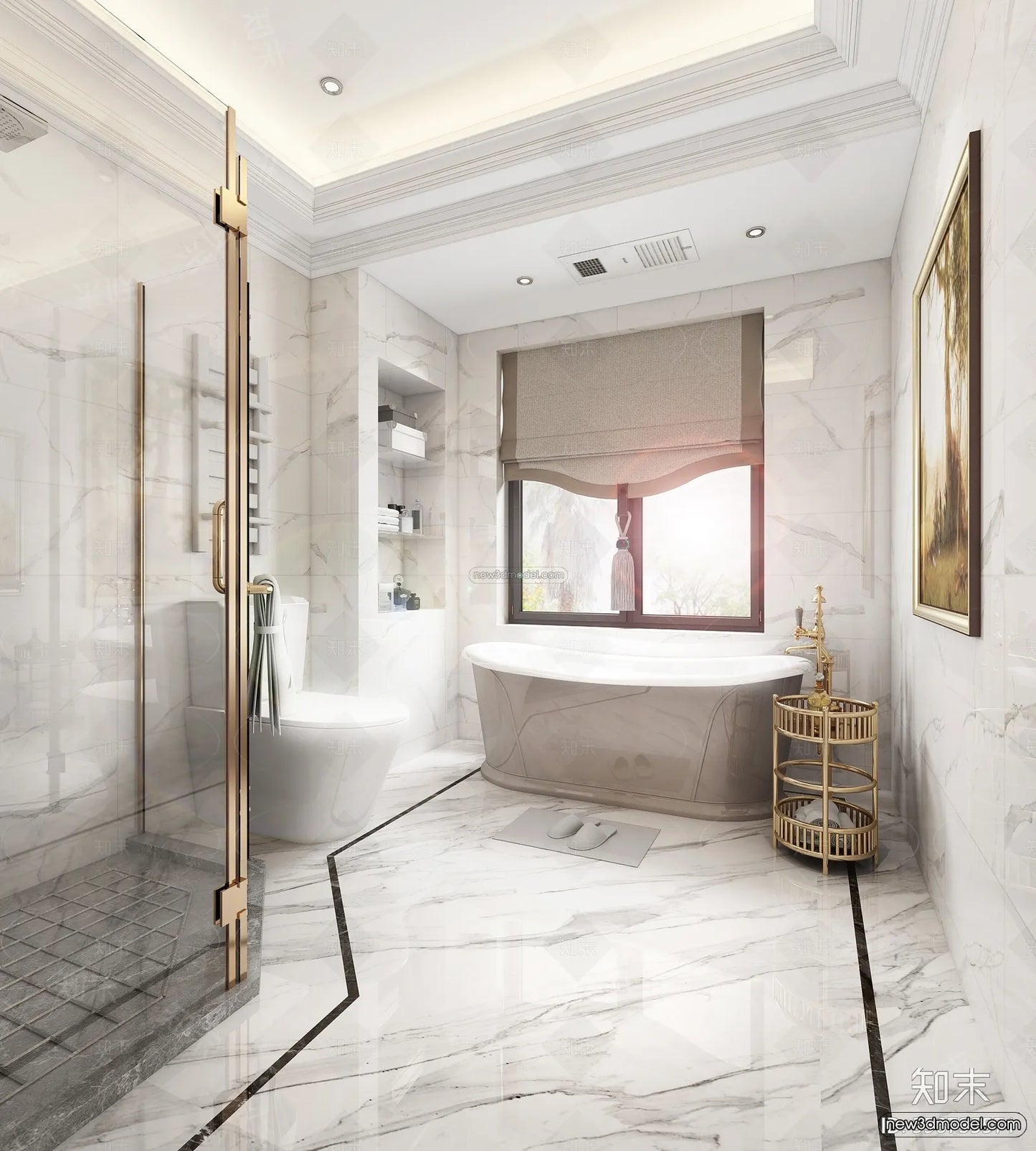 Europe Style Interior 3D Blocks – Bathroom 3D Model – 328 – VRAY