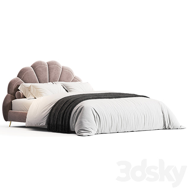 Figueroa Beige Suede bed by Casaspace 3ds Max