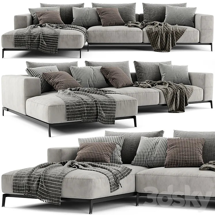 Flexform Ettore Chaise Longue Sofa 2 3DSMAX Model