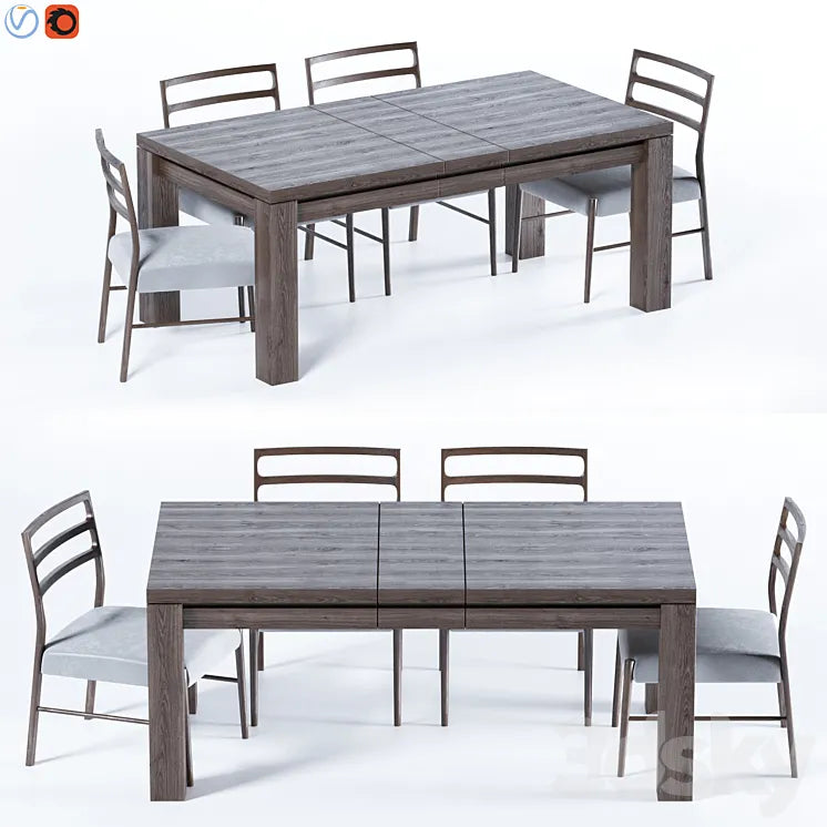 Folsom Storage Extending Dining Table 3DSMAX Model