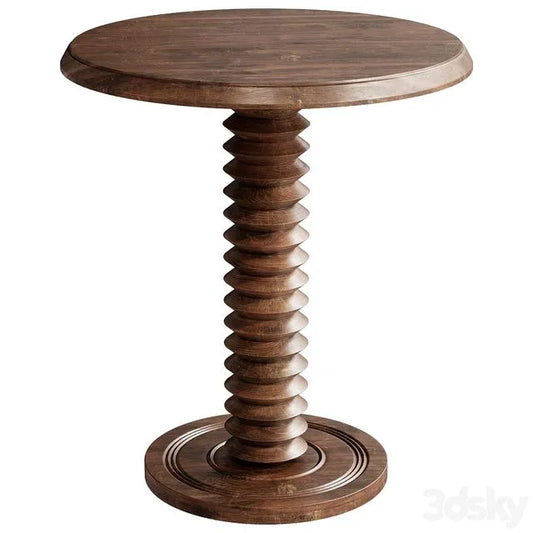 French Wood Side Table by Charles Dudouyt 3dsMax Model