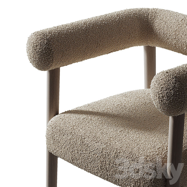 Fulbourn Taupe Boucle Dining Chair 3ds Max