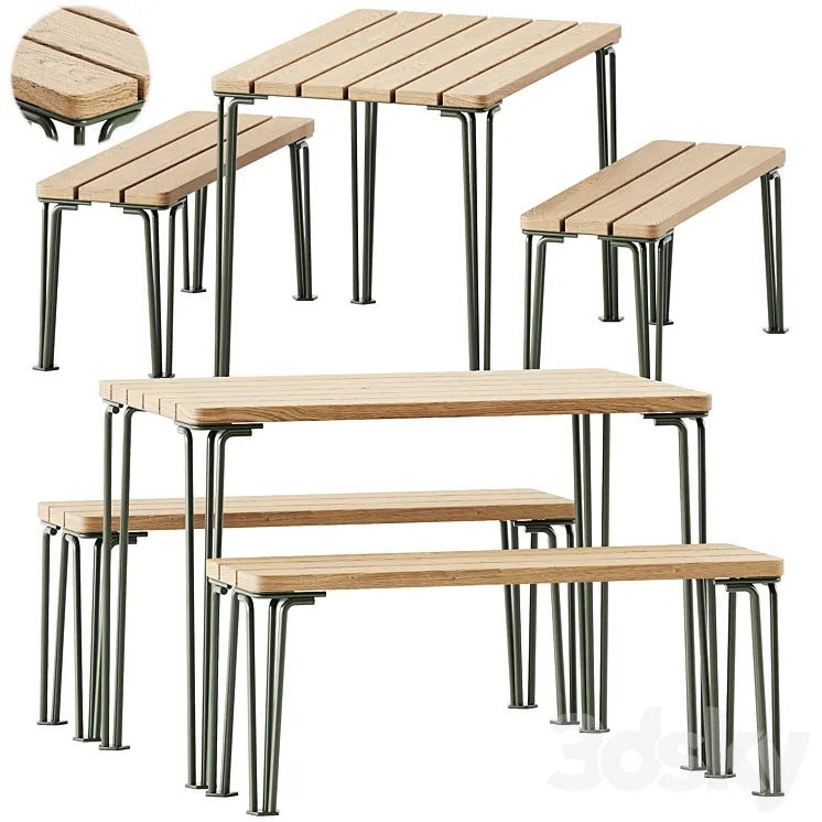 Gard Bench and Table by Nola Industrier / Garden set 3DSMAX Model