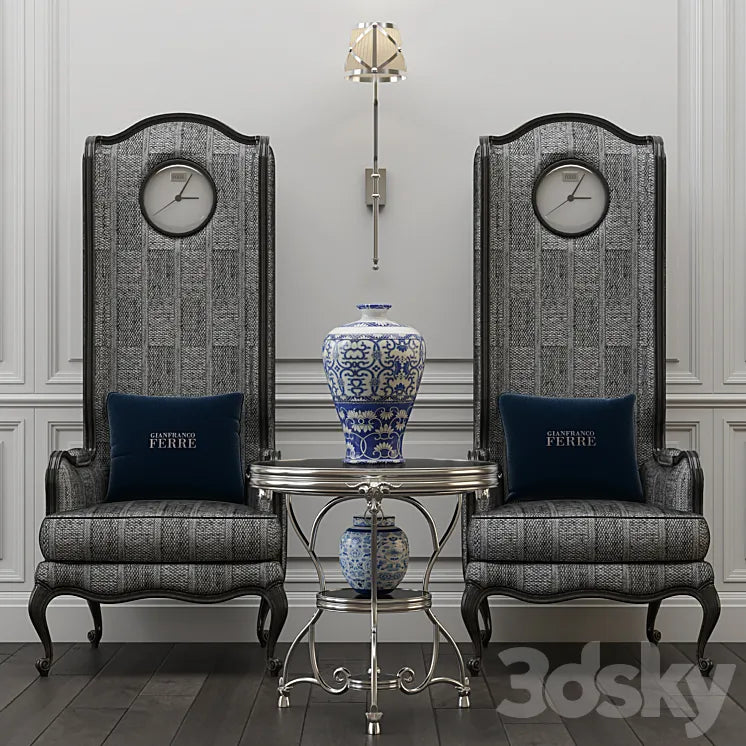 Gianfranco Ferre Home Big ben chair and Covent table 3DSMAX Model