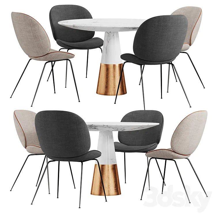 Gubi & CB2 Vex dining set 3DSMAX Model