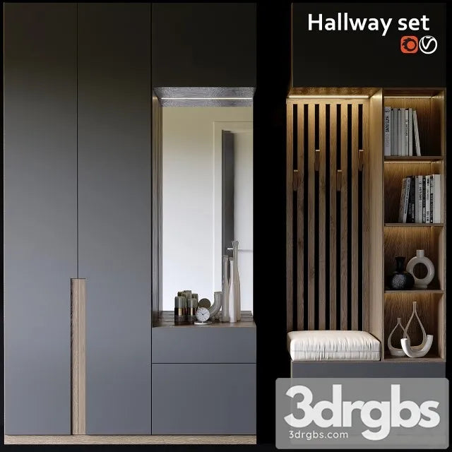 Hallway Modern Set 3D Model Free