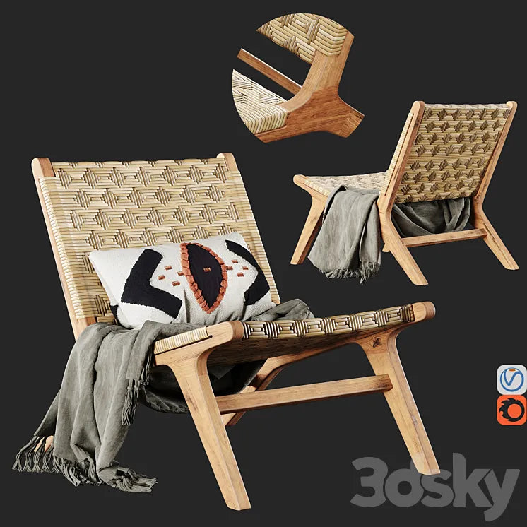 Havana Wicker Garden Armchair No5 3DSMAX Model