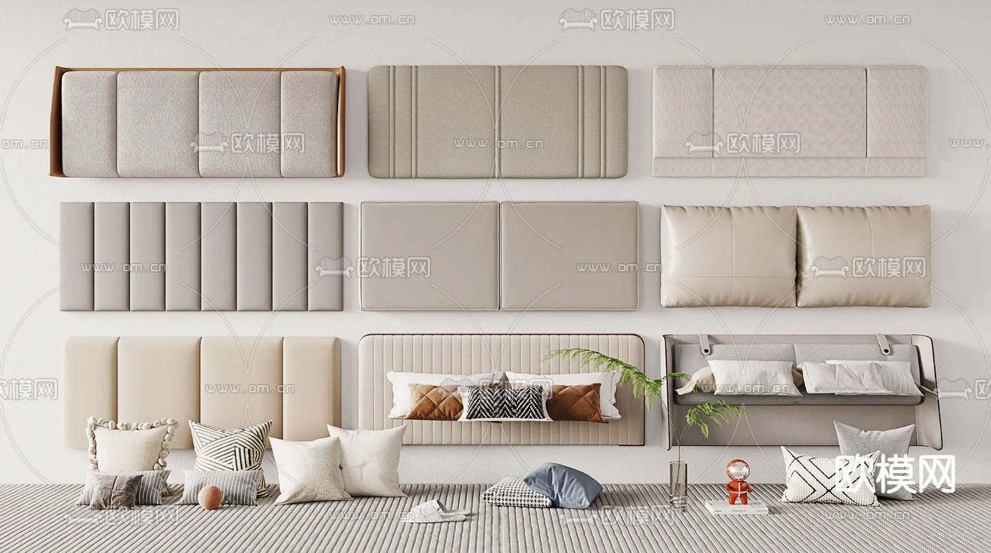 Headboard 3D Model for Bed – Interior 3D – 091