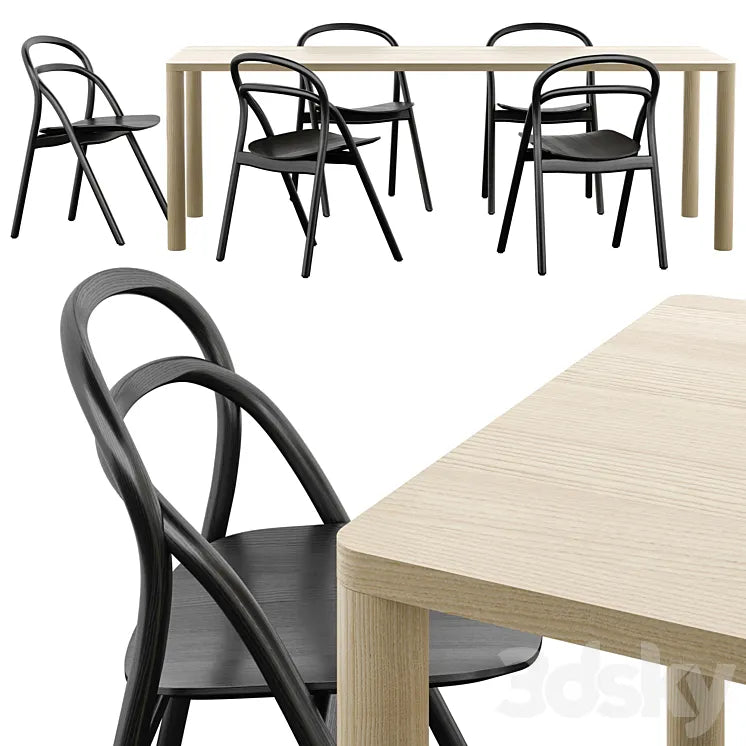 Hem Udon Chair and Log Tables 3DSMAX Model