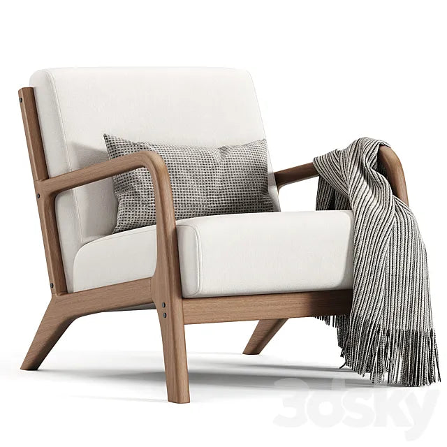 Hertford Upholstered Linen Blend Accent Chair 3ds Max