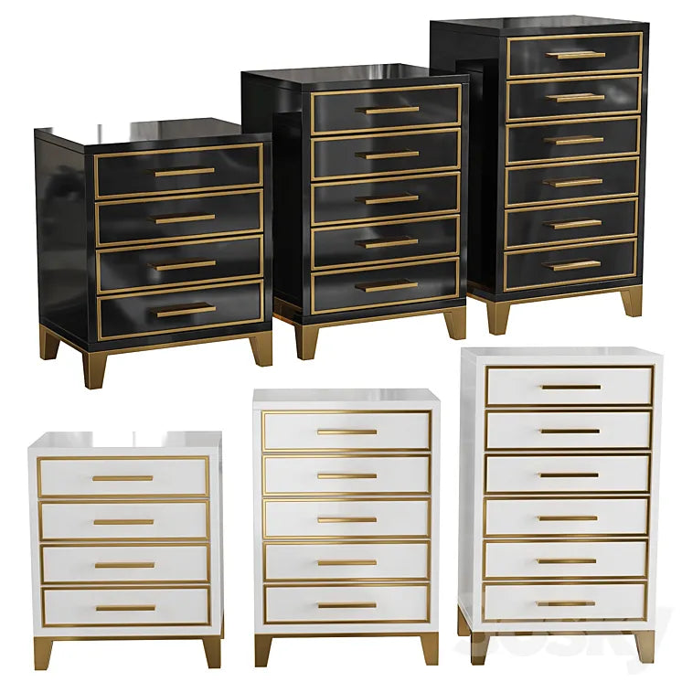 Homary-Chest of Drawers Mid-Century 5 Drawer Accent Chest 3DSMAX Model