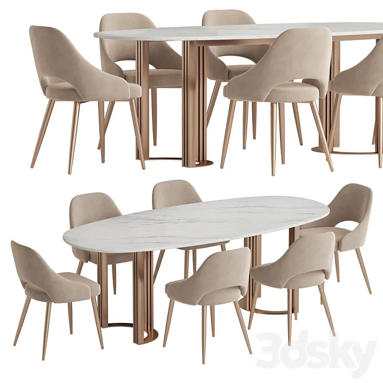 Hudkoff Lord Aero chair Dining set 3DSMAX Model