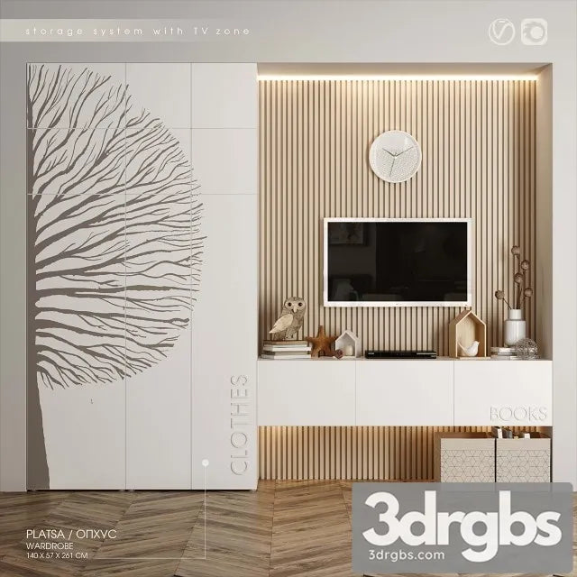 IKEA Storage System TV Zone 3D Model Free