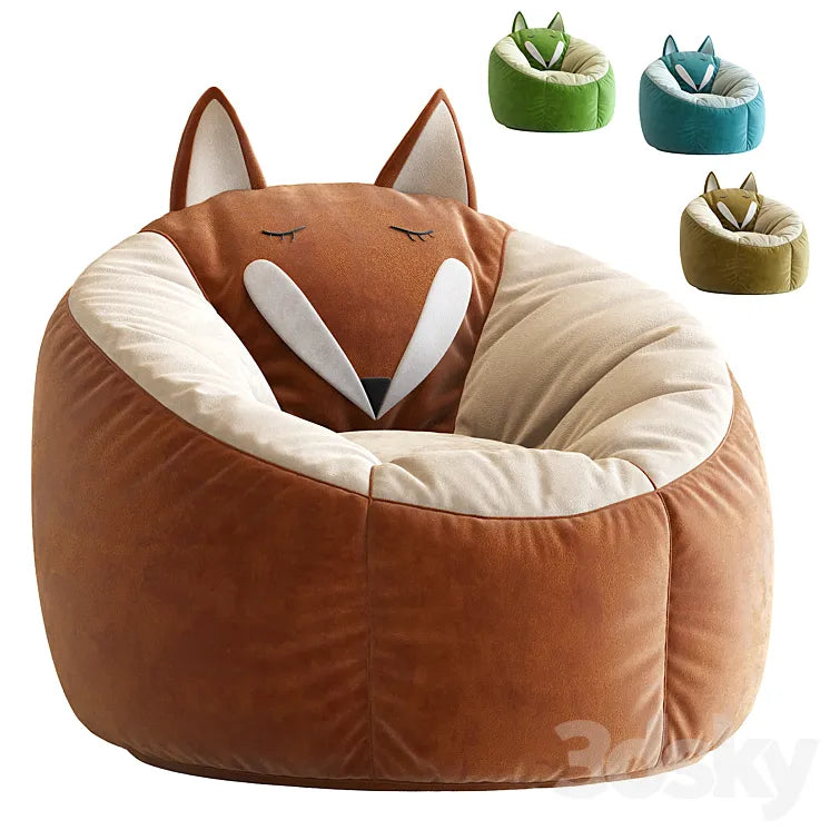 Kaikoo Kids Fox Bean Bag Chair 3DSMAX Model