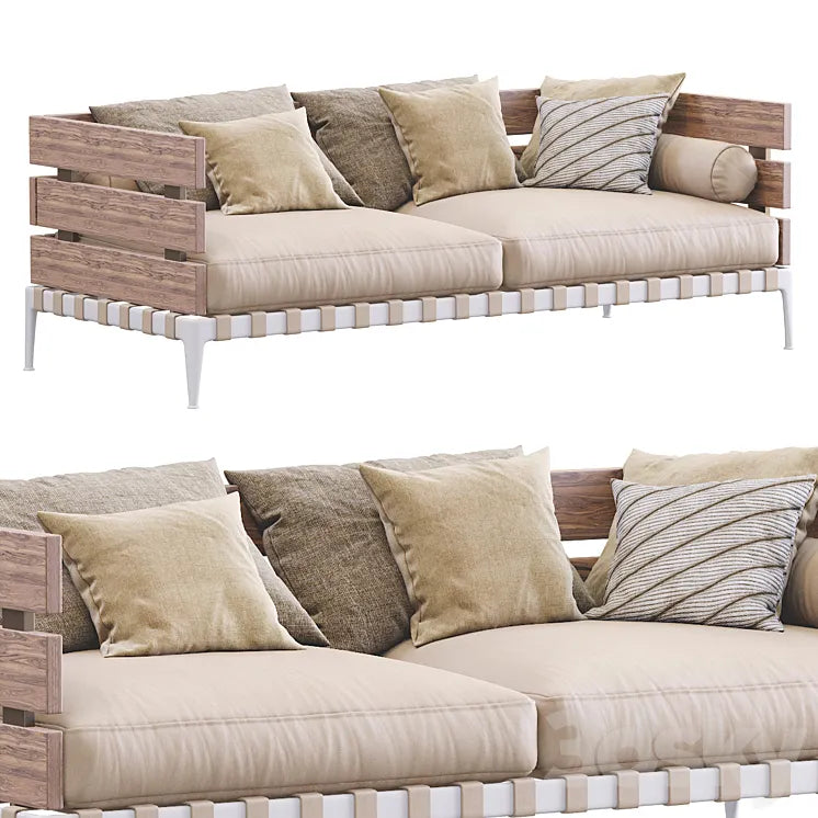 Leather Sofa Ansel By Flexform 3DSMAX Model