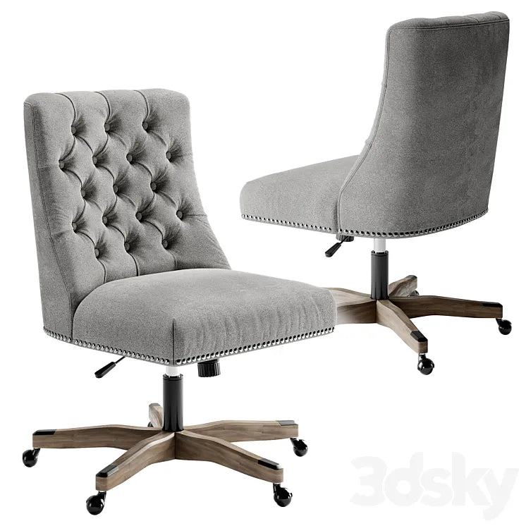 Linon Home Décor Honor Light Gray Office Chair Gray 3DSMAX Model