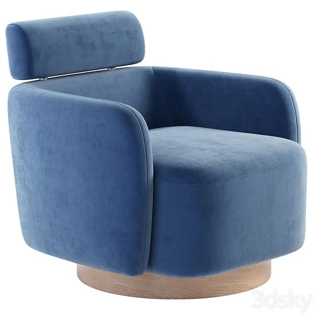 Luna Swivel Accent Chair With Adjustable Backrest 3dsMax Model