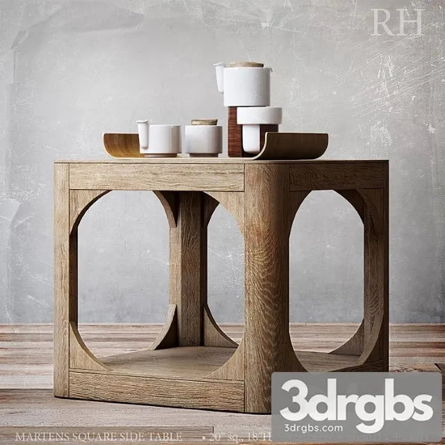 Martens Square Side Table 20sq 3D Model Free