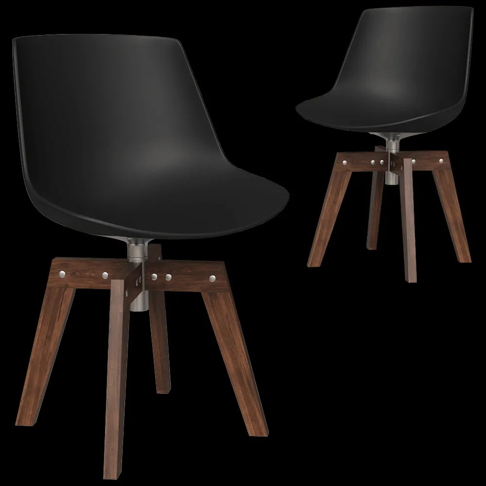 MDF Italia - Chair Flow 4 legged wood base 3ds Max