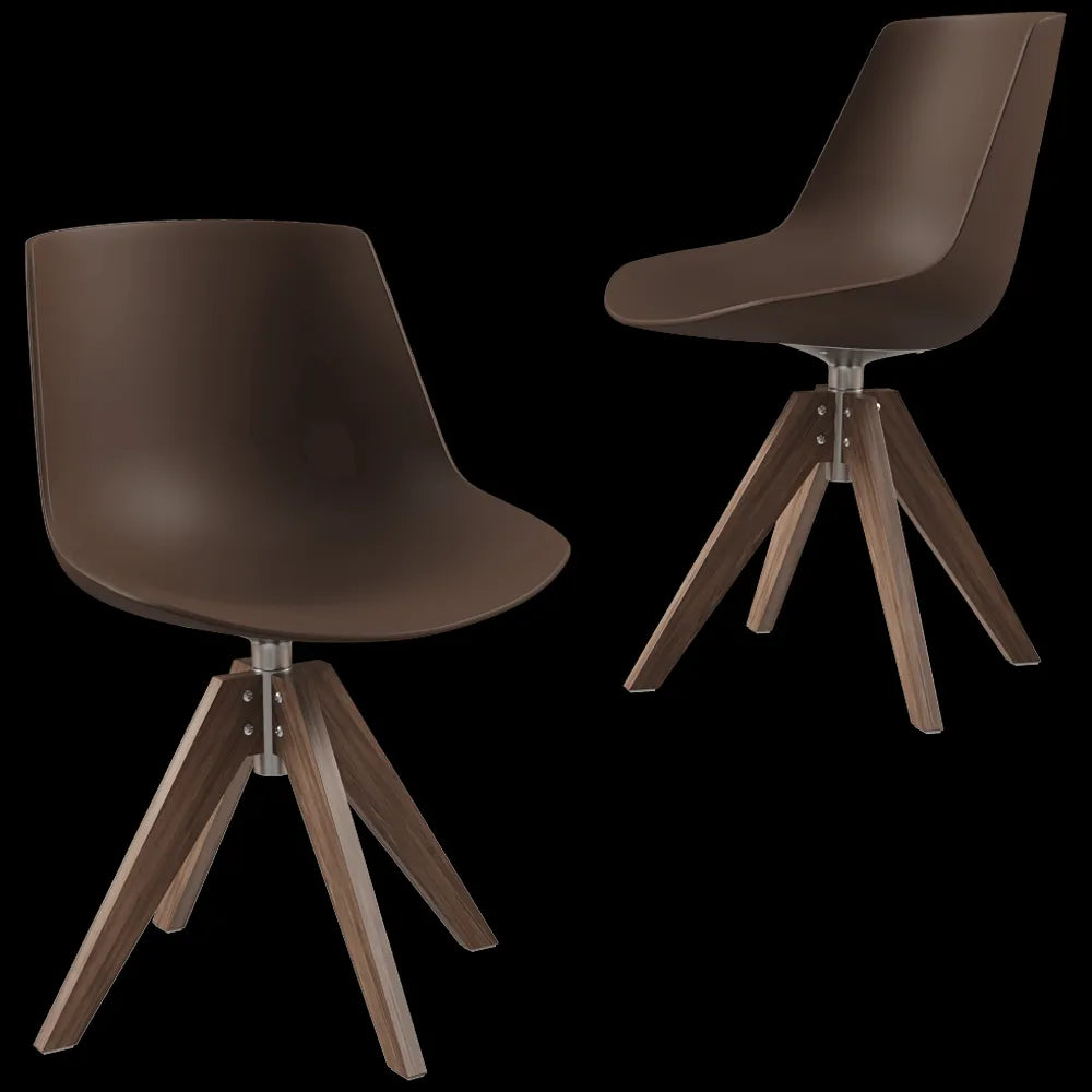 MDF Italia - Chair Flow VN 4 legged wood base 3ds Max