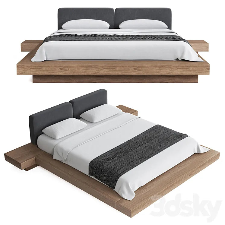 Mia Upholstered Bed 3DSMAX Model
