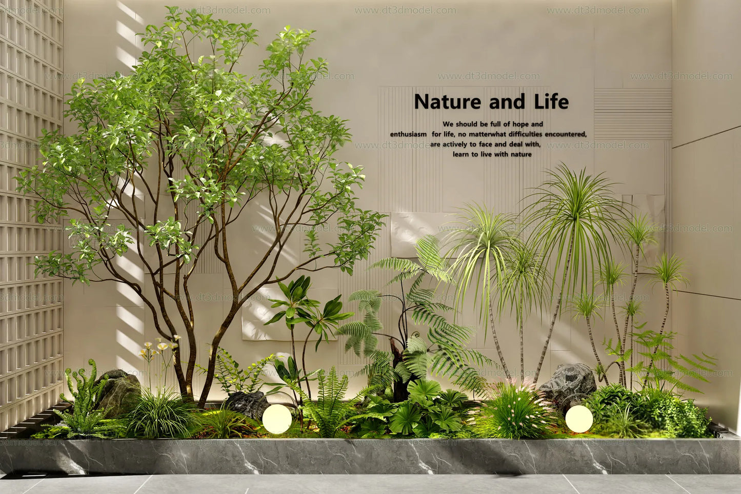 Miniature Garden 3D Scenes – Interior Plants – 040 – CORONA Render