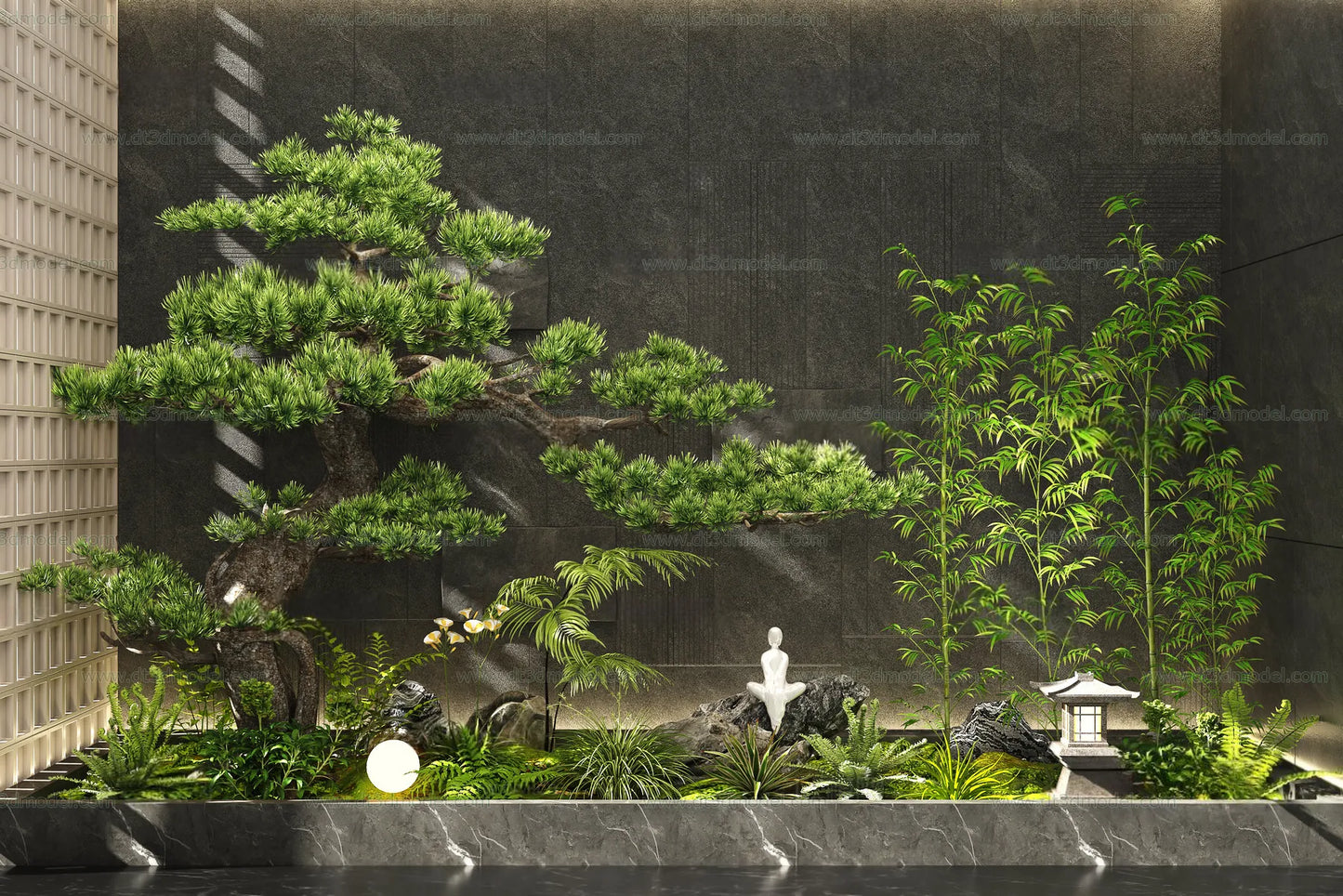 Miniature Garden 3D Scenes – Interior Plants – 051 – VRAY Render