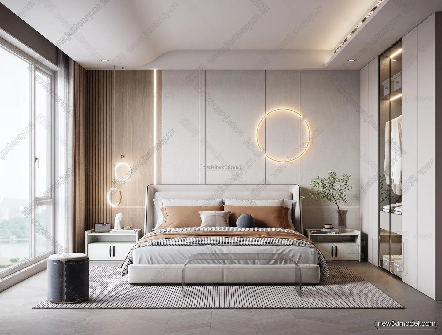 Minimalist Style Interior 3D Blocks – Bedroom 3D Model – 187 – VRAY