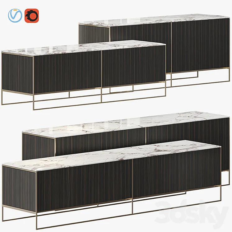 MINOTTI CALDER BRONZE LIVING HORIZZONTAL SIDEBOARD 3DSMAX Model