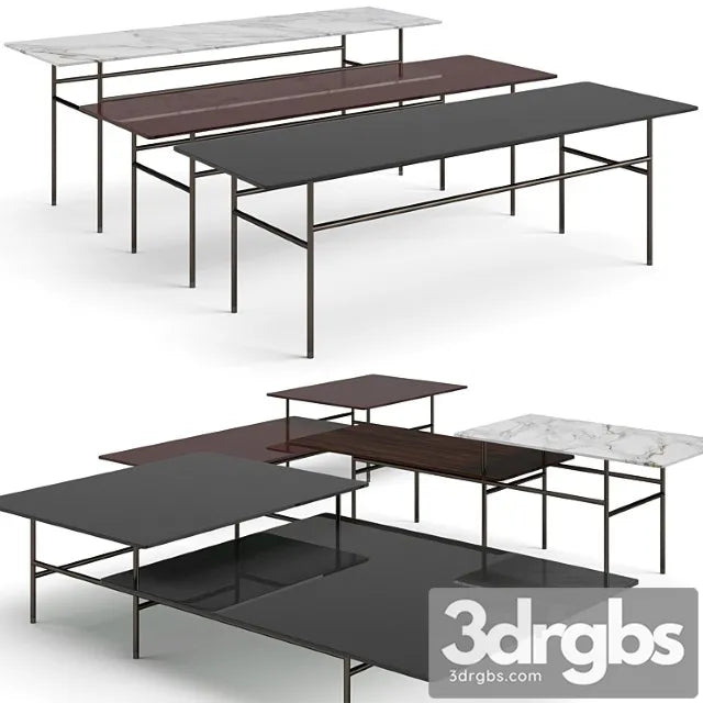 Minotti lelong double coffee tables set 2 3D Model Free