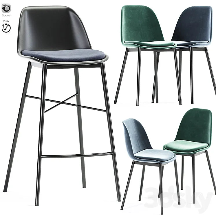 Modern Bar Stool And Dining Chair 3DSMAX Model