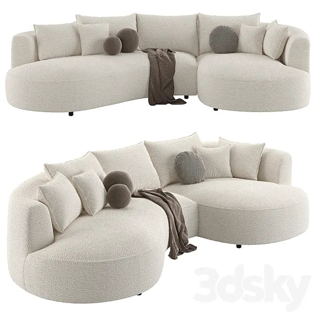 Modern Curved Cloud Sectional Sofa 3ds Max