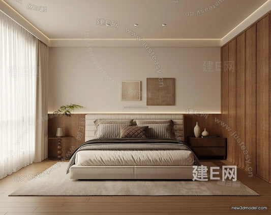 Modern Style Interior 3D Blocks and 3D Models – Bedroom 3D Scene – 564 – CORONA