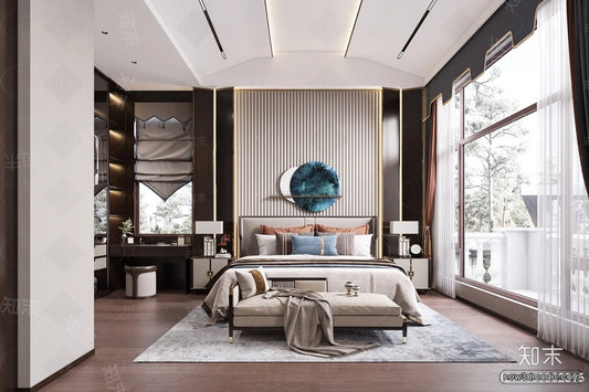 Modern Style Interior 3D Blocks and 3D Models – Bedroom 3D Scene – 567 – CORONA