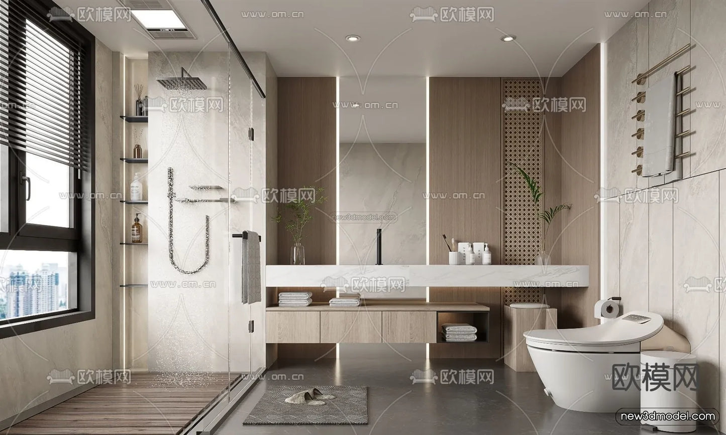 Modern Style Interior 3D Blocks – Kitchen 3D Model – 264 – VRAY