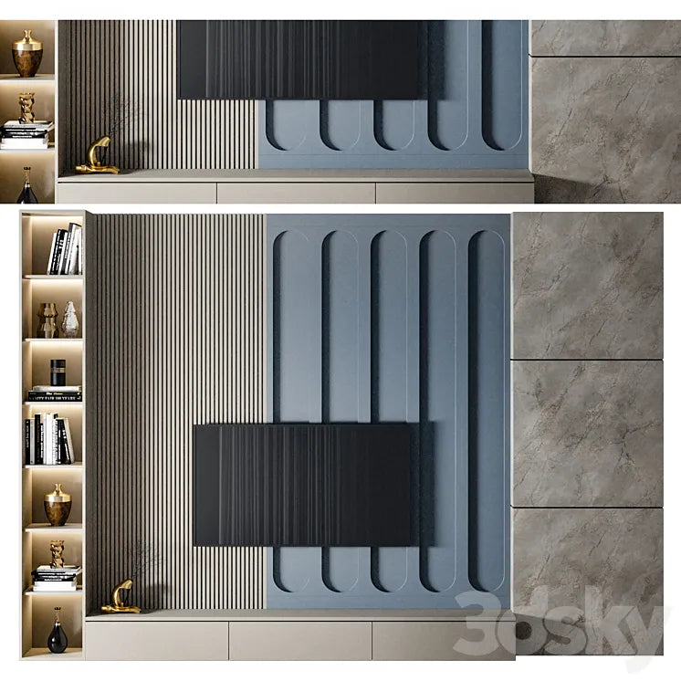 Modern TV Wall 30 3DSMAX Model