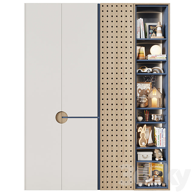 Modular children’s wardrobe in a modern minimalism style 18 3ds Max