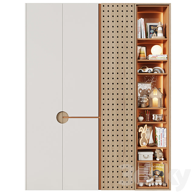 Modular children’s wardrobe in a modern minimalism style 18 3ds Max