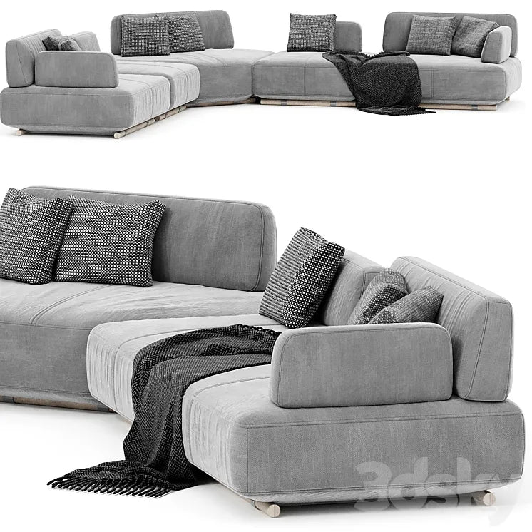 Natuzzi Italia Cava Sectional upholstered sofa 3DSMAX Model