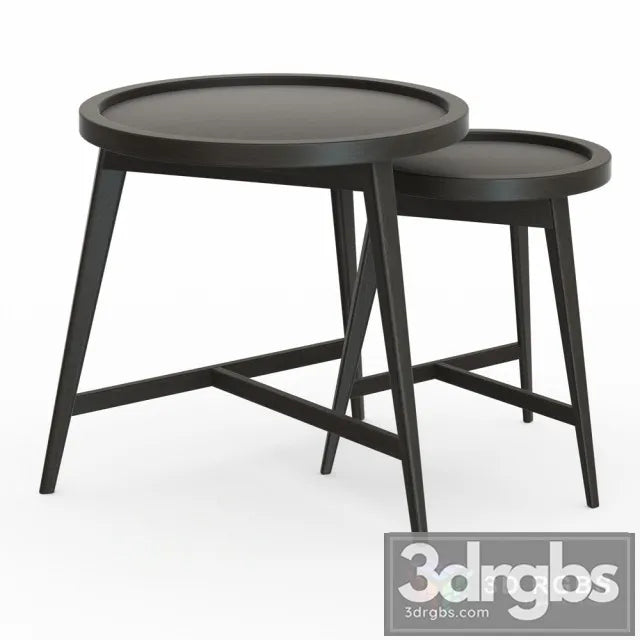 Nested Wooden Side Table 3D Model Free