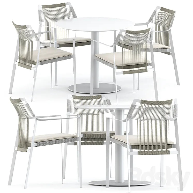 Nodi armchair and T-Ttable dining table by Tribu 3DSMAX Model